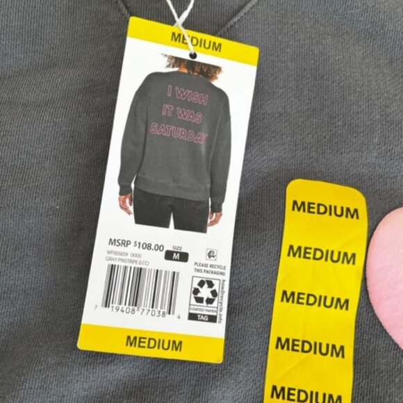 Wildfox “I Wish It Was Saturday” Sweatshirt NWT - (M) - Picture 5 of 7